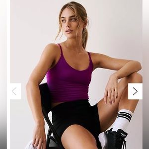 FREE PEOPLE MOVEMENT, GOOD KARMA RUCHED CROP TANK.